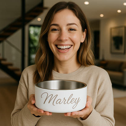 Luxurious Personalised Pet Food Bowl With Pet's Name